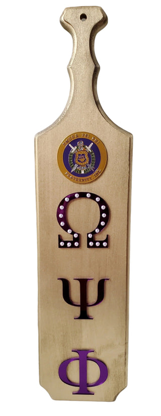 Omega Psi Phi Wooden Paddle Gold