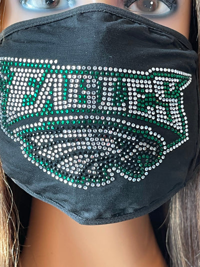 Philadelphia Eagles Bling Face Mask Front Logo