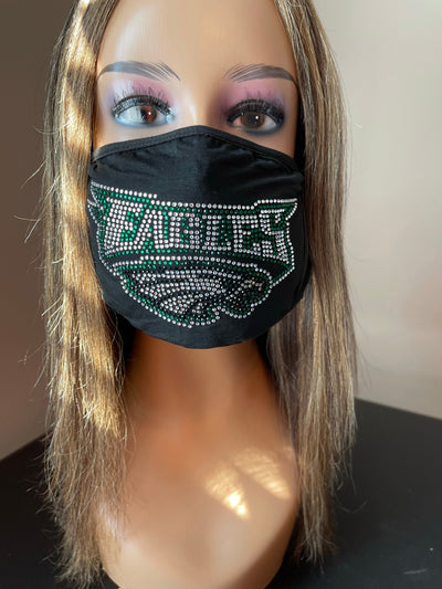 Philadelphia Eagles Bling Face Mask Front Logo