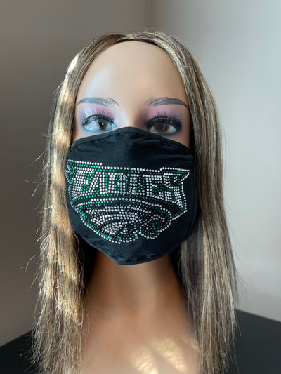 Philadelphia Eagles Bling Face Mask Front Logo