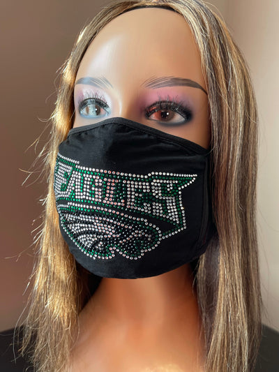 Philadelphia Eagles Bling Face Mask Front Logo
