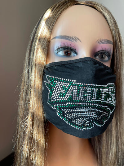 Philadelphia Eagles Bling Face Mask Front Logo