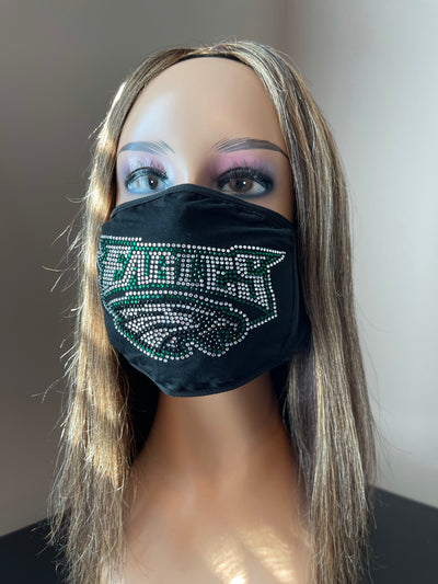 Philadelphia Eagles Bling Face Mask Front Logo