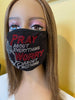 Pray About Everything Christian Rhinestone Bling Face Mask Clear Crystal