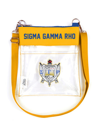 Sigma Gamma Rho Clear Crossbody Bag Gold