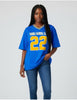 Sigma Gamma Rho ΣΓΡ Oversize Chenille Football Jersey Blue