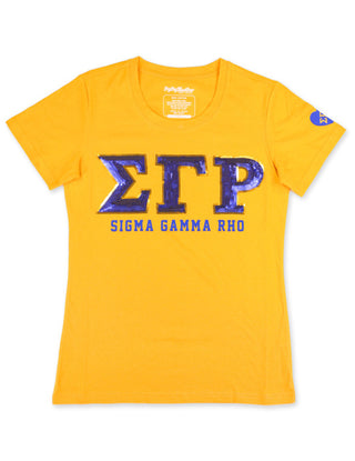 Sigma Gamma Rho ΣΓΡ Sequin Patch Tee Gold