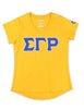 Sigma Gamma Rho V Neck Glitter Tee Gold