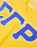 Sigma Gamma Rho V Neck Glitter Tee Gold