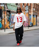 Delta Sigma Theta ΔΣΘ Chenille Oversize Football Jersey Ivory