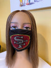 San Francisco 49ers Bling Face Mask Front Logo
