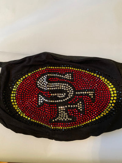 San Francisco 49ers Bling Face Mask Front Logo
