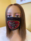 San Francisco 49ers Bling Face Mask Front Logo