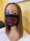San Francisco 49ers Bling Face Mask Front Logo