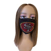 San Francisco 49ers Bling Face Mask Front Logo