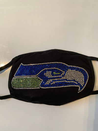 Seattle Seahawks Bling Face Mask Front Logo