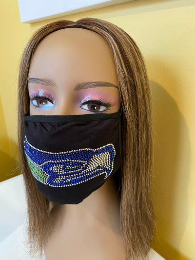 Seattle Seahawks Bling Face Mask Front Logo