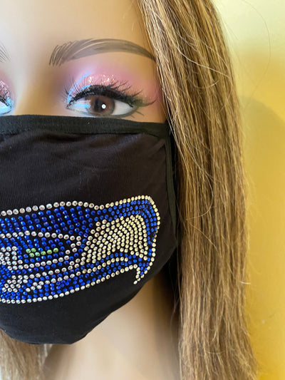 Seattle Seahawks Bling Face Mask Front Logo