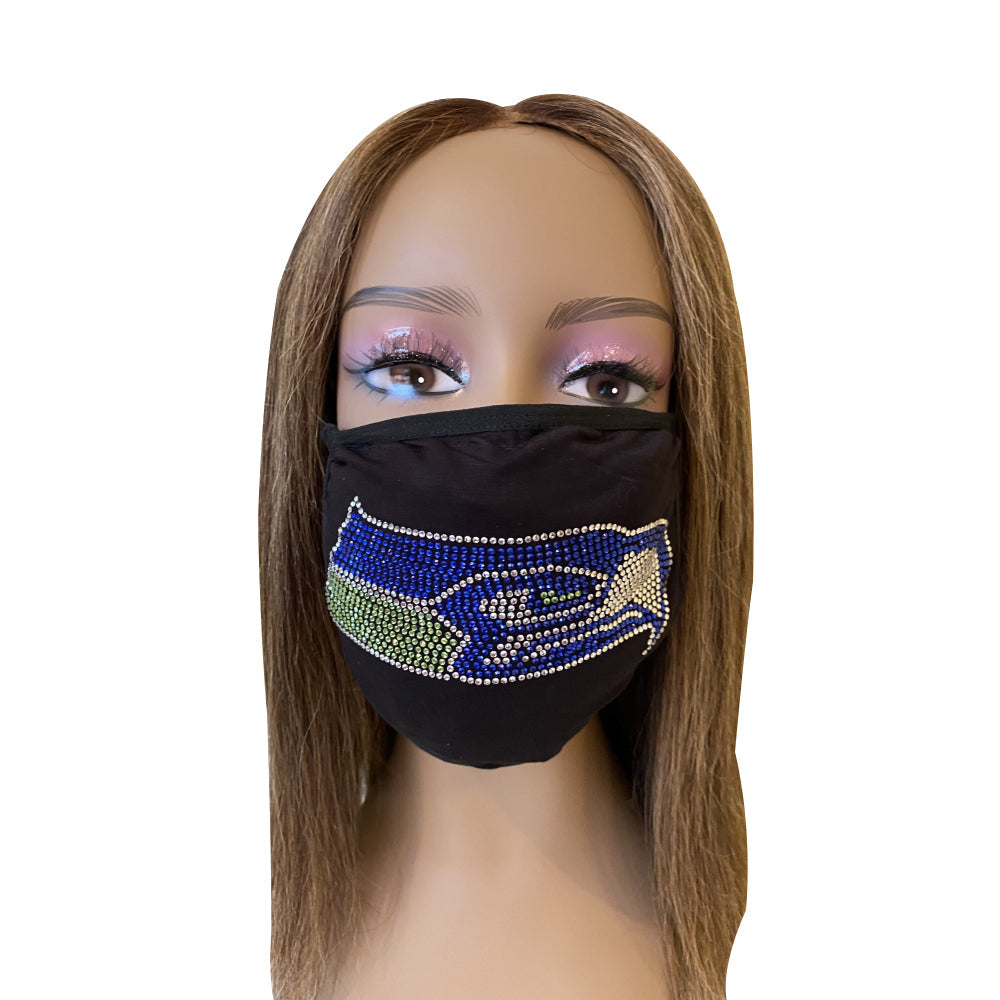Seattle Seahawks Bling Face Mask Front Logo