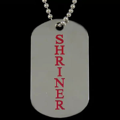 Shriner Double Side Dog Tag Necklace