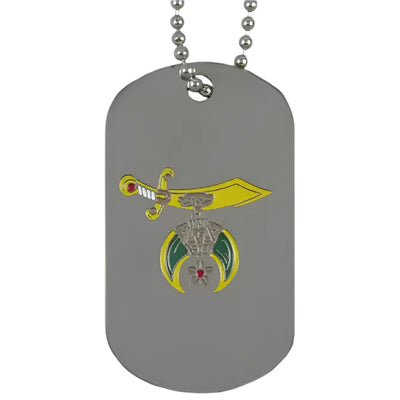 Shriner Double Side Dog Tag Necklace