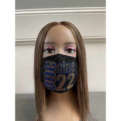Sigma Gamma Rho 1922 Bling Rhinestone Face Mask