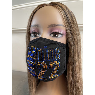 Sigma Gamma Rho 1922 Bling Rhinestone Face Mask