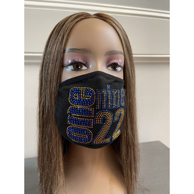 Sigma Gamma Rho 1922 Bling Rhinestone Face Mask