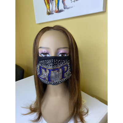 Sigma Gamma Rho Face Mask Sprinkled Bling Design