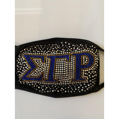 Sigma Gamma Rho Face Mask Sprinkled Bling Design