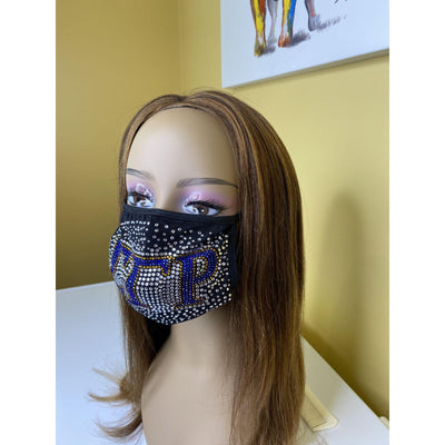 Sigma Gamma Rho Face Mask Sprinkled Bling Design