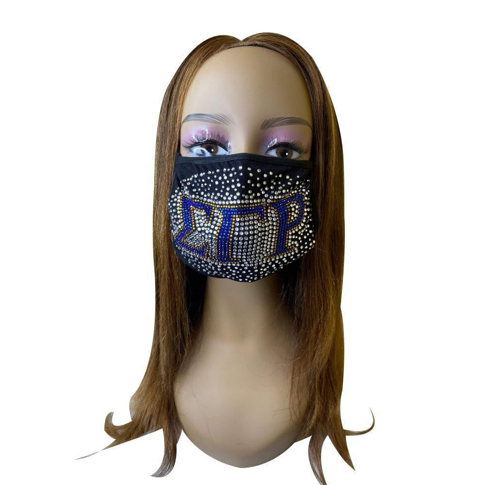 Sigma Gamma Rho Face Mask Sprinkled Bling Design