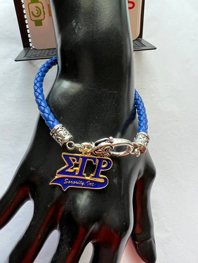 Sigma Gamma Rho Leather Charm Bracelet