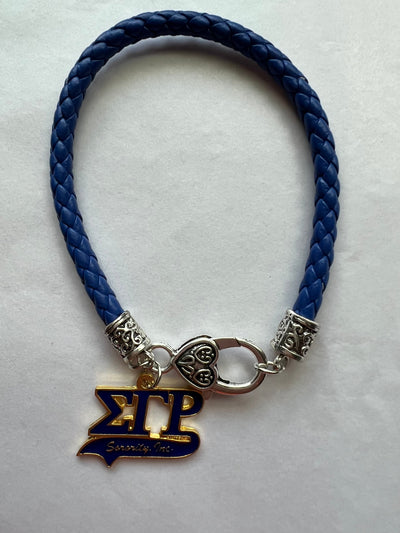 Sigma Gamma Rho Leather Charm Bracelet