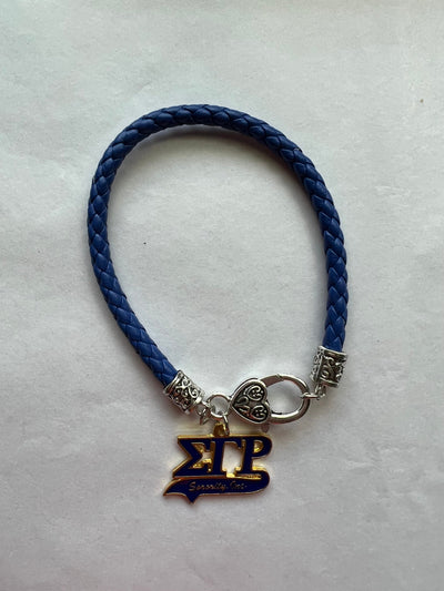 Sigma Gamma Rho Leather Charm Bracelet