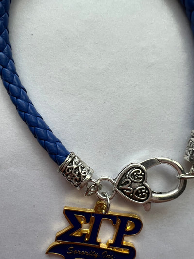 Sigma Gamma Rho Leather Charm Bracelet