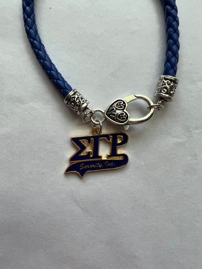 Sigma Gamma Rho Leather Charm Bracelet