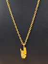 Sigma Gamma Rho SGR Hand Sign Necklace Gold