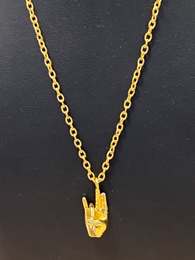 Sigma Gamma Rho SGR Hand Sign Necklace Gold