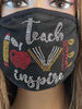 Teacher Inspire Rhinestone Bling Face Mask