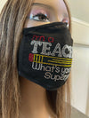 Teacher Superpower Rhinestone Bling Face Mask