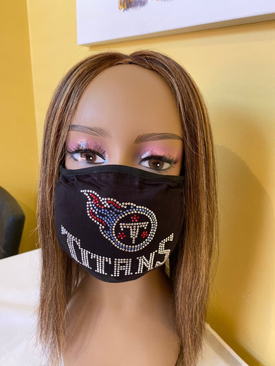 Tennessee Titans Bling Face Mask Front Logo
