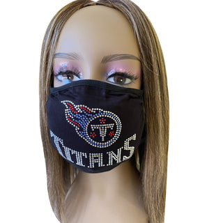Tennessee Titans Bling Face Mask Front Logo