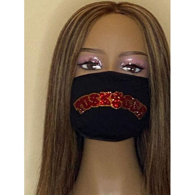 Tuskegee University Bling Face Mask with Filter Pocket and Filter