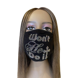 Won’t He Do It AB Color Crystals Face Mask