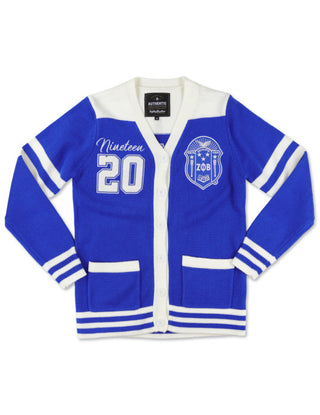 Zeta Phi Beta Cardigan Sweater Blue