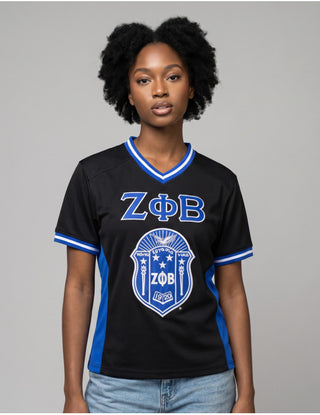 Zeta Phi Beta Fitted Football Jersey Black
