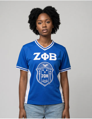 Zeta Phi Beta Fitted Football Jersey Blue