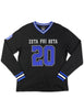Zeta Phi Beta Long Sleeve Glitter Football Jersey Black