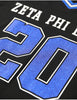 Zeta Phi Beta Long Sleeve Glitter Football Jersey Black
